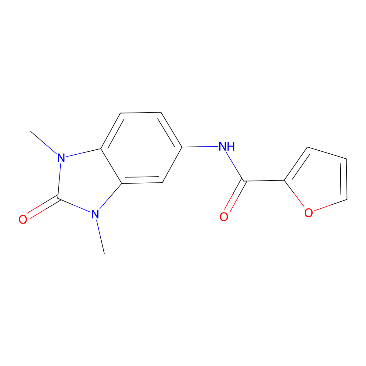 N-(1,3-dimethyl-2-oxobenzimidazol-5-yl)furan-2-carboxamide molecular structure, CAS 838891-16-0
