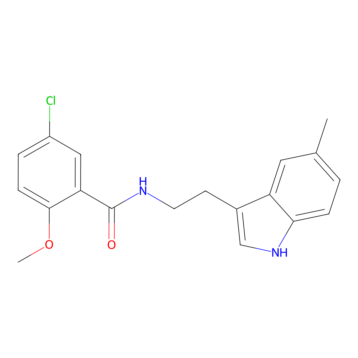 5-chloro-2-methoxy-N-[2-(5-methyl-1H-indol-3-yl)ethyl]benzamide molecular structure, CAS 838891-19-3