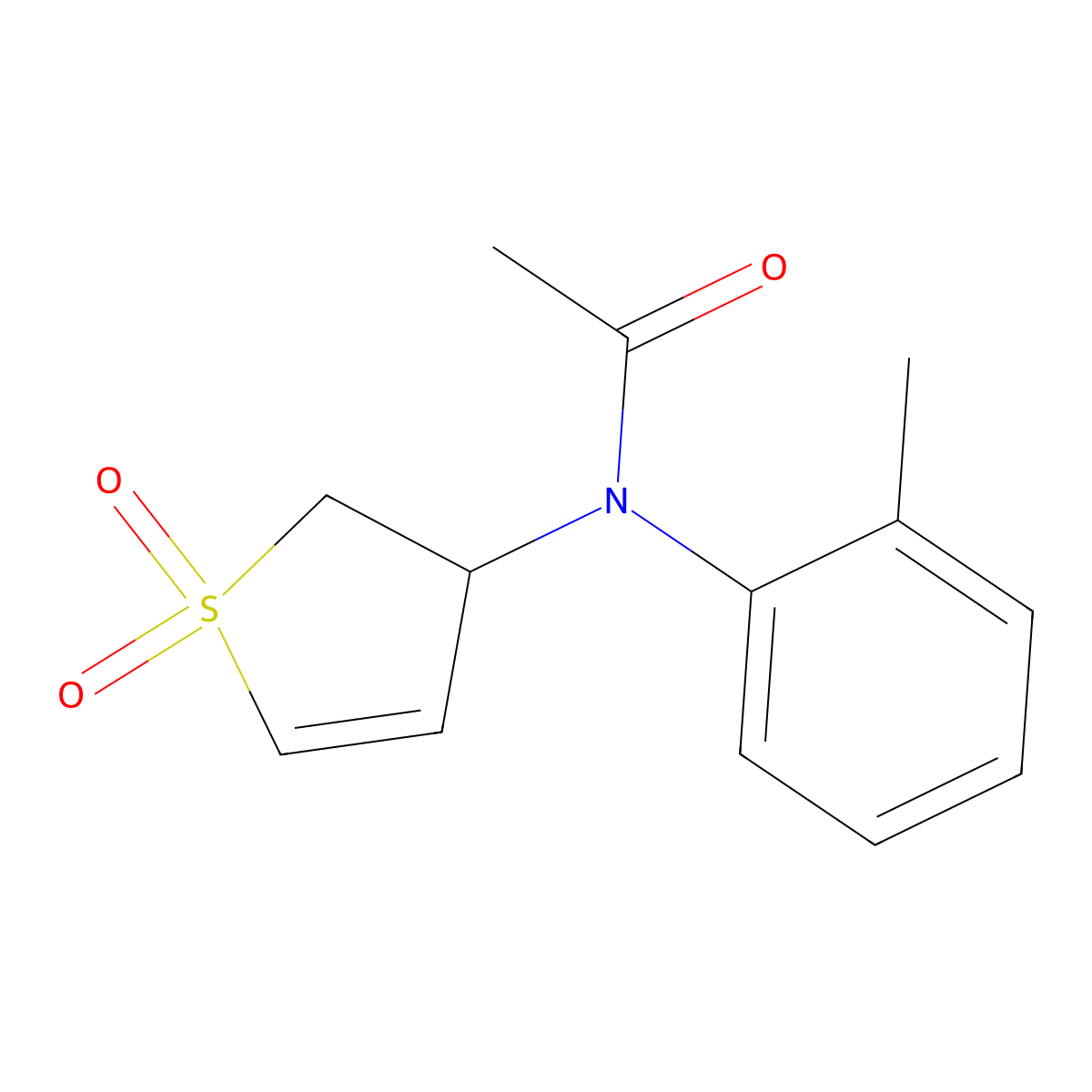 N-(1,1-dioxido-2,3-dihydrothiophen-3-yl)-N-(o-tolyl)acetamide molecular structure, CAS 838891-20-6