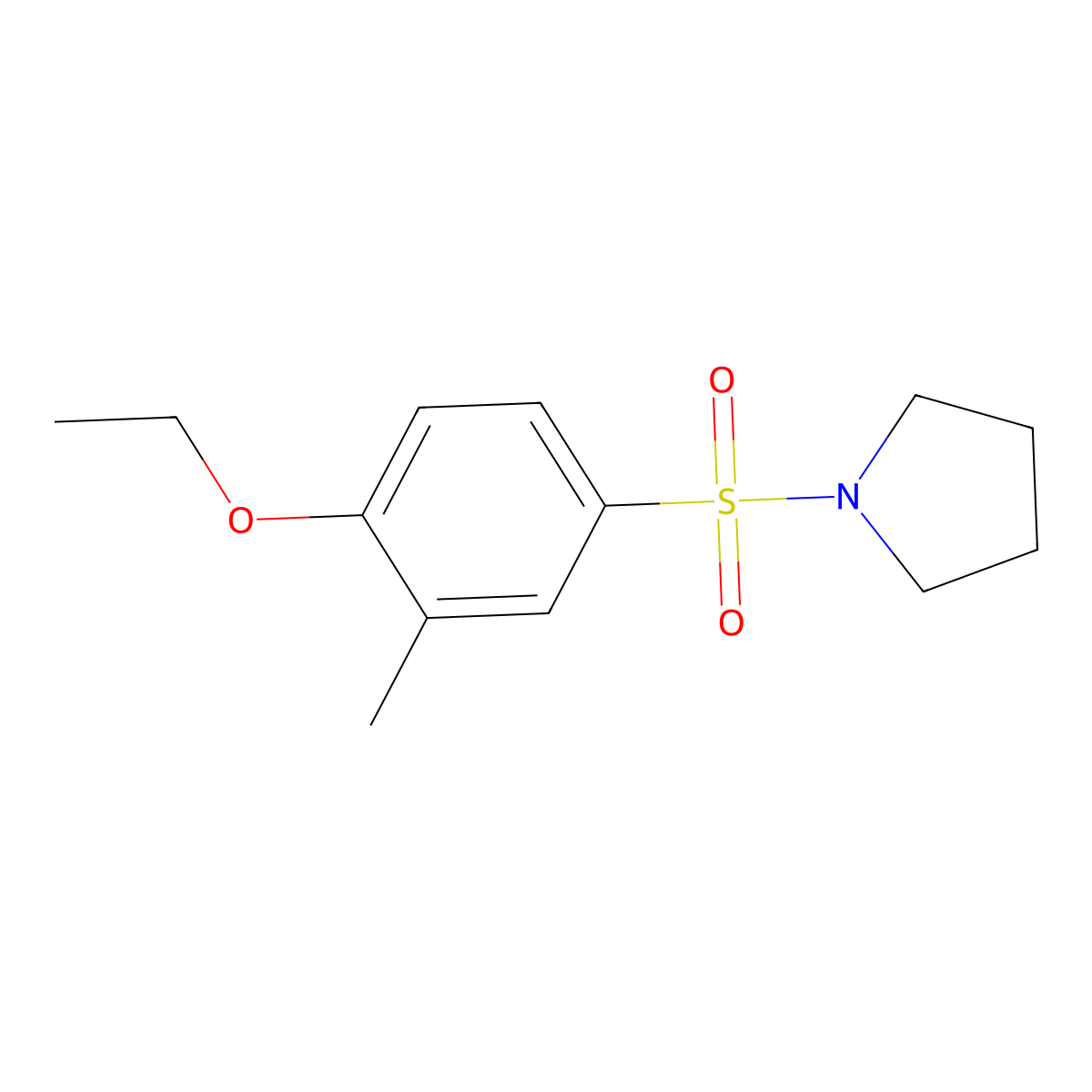 1-(4-Ethoxy-3-methylphenyl)sulfonylpyrrolidine molecular structure, CAS 838891-29-5