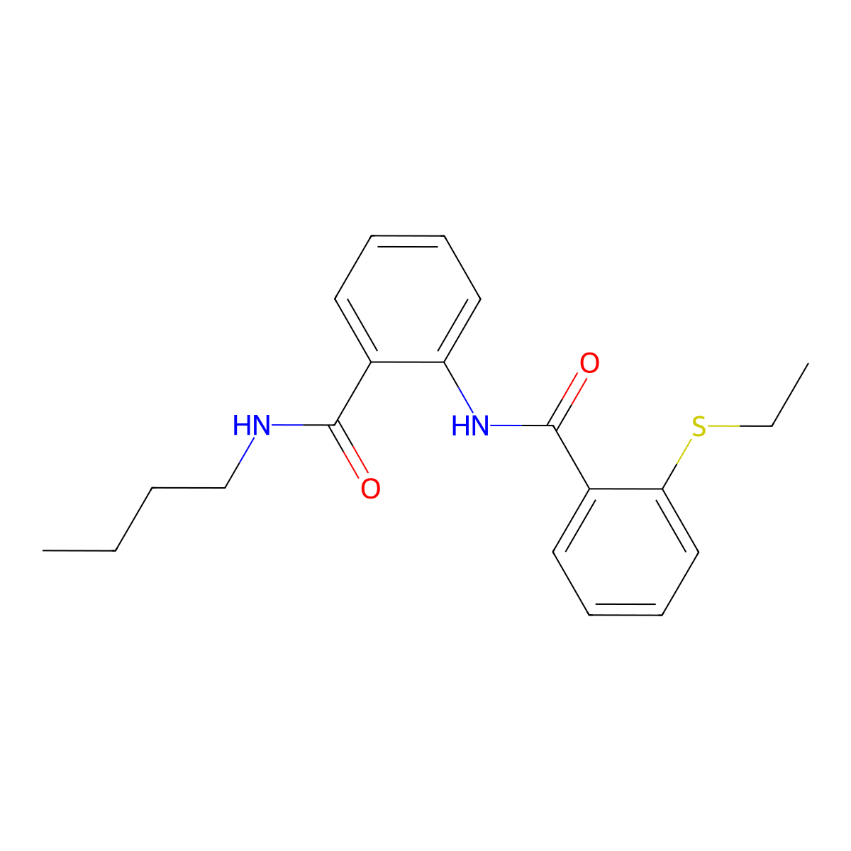 N-butyl-2-[(2-ethylsulfanylbenzoyl)amino]benzamide molecular structure, CAS 838891-30-8