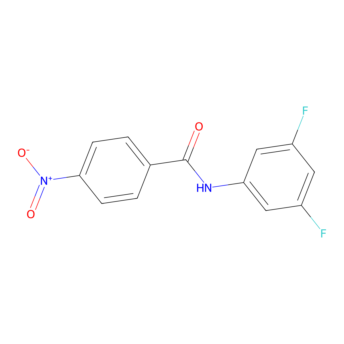 N-(3,5-difluorophenyl)-4-nitrobenzamide molecular structure, CAS 838891-32-0