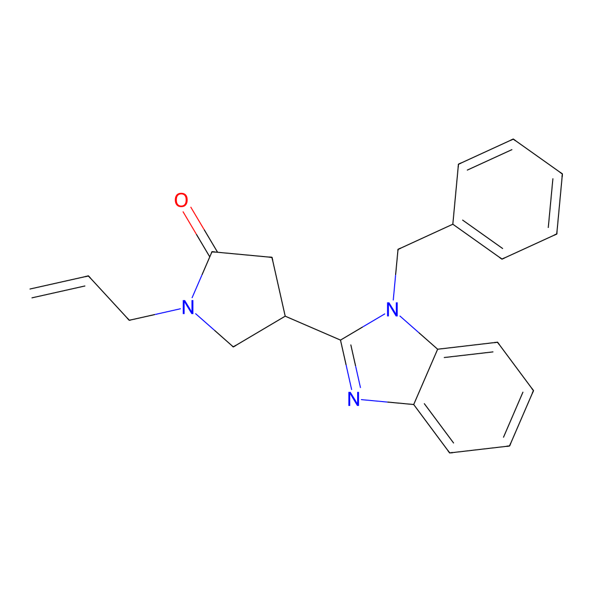 4-(1-Benzylbenzimidazol-2-yl)-1-prop-2-enylpyrrolidin-2-one molecular structure, CAS 838891-33-1