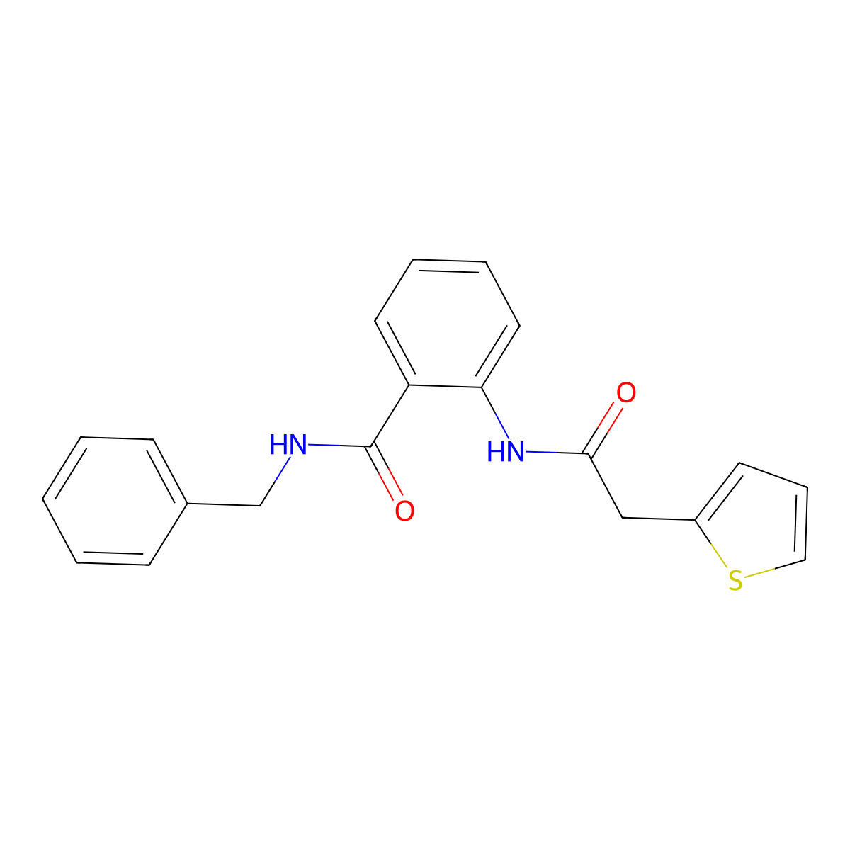 N-benzyl-2-[(2-thiophen-2-ylacetyl)amino]benzamide molecular structure, CAS 838891-47-7