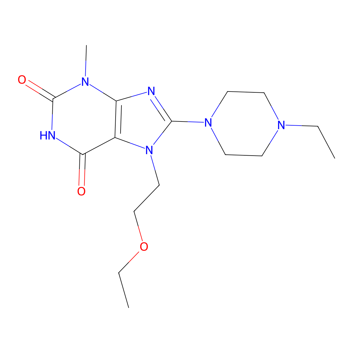 7-(2-Ethoxyethyl)-8-(4-ethylpiperazin-1-yl)-3-methylpurine-2,6-dione molecular structure, CAS 838891-85-3