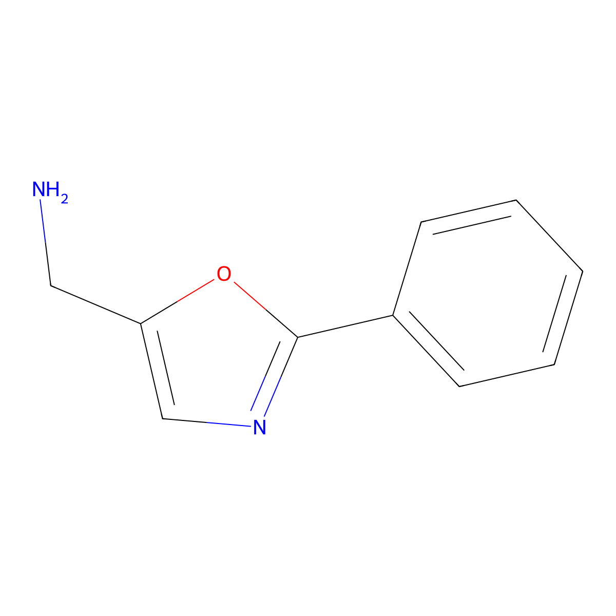 (2-Phenyl-1,3-oxazol-5-yl)methanamine molecular structure, CAS 838892-98-1