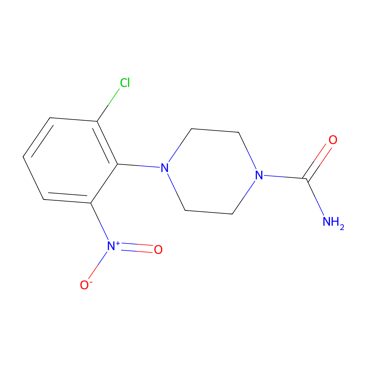 4-(2-Chloro-6-nitrophenyl)piperazine-1-carboxamide molecular structure, CAS 838893-24-6