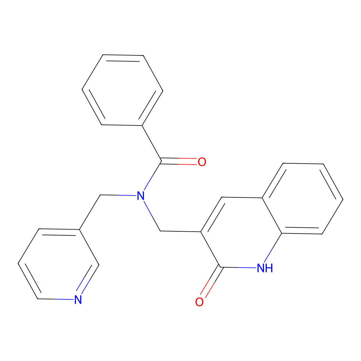 N-[(2-oxo-1H-quinolin-3-yl)methyl]-N-(pyridin-3-ylmethyl)benzamide molecular structure, CAS 838893-30-4