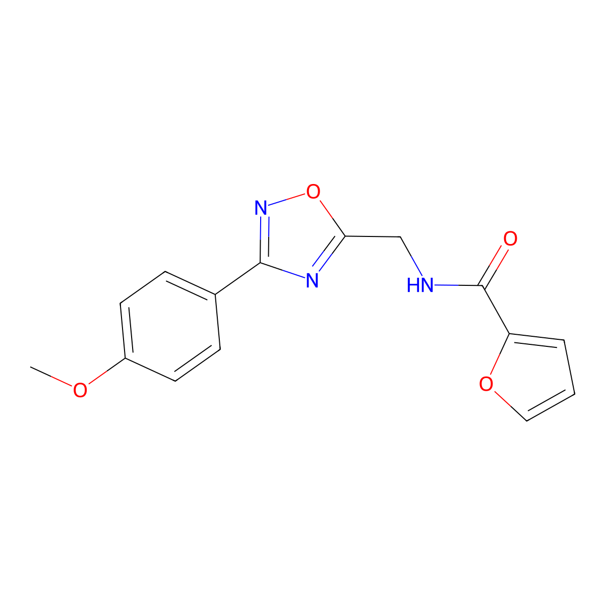 N-[[3-(4-methoxyphenyl)-1,2,4-oxadiazol-5-yl]methyl]furan-2-carboxamide molecular structure, CAS 838893-33-7