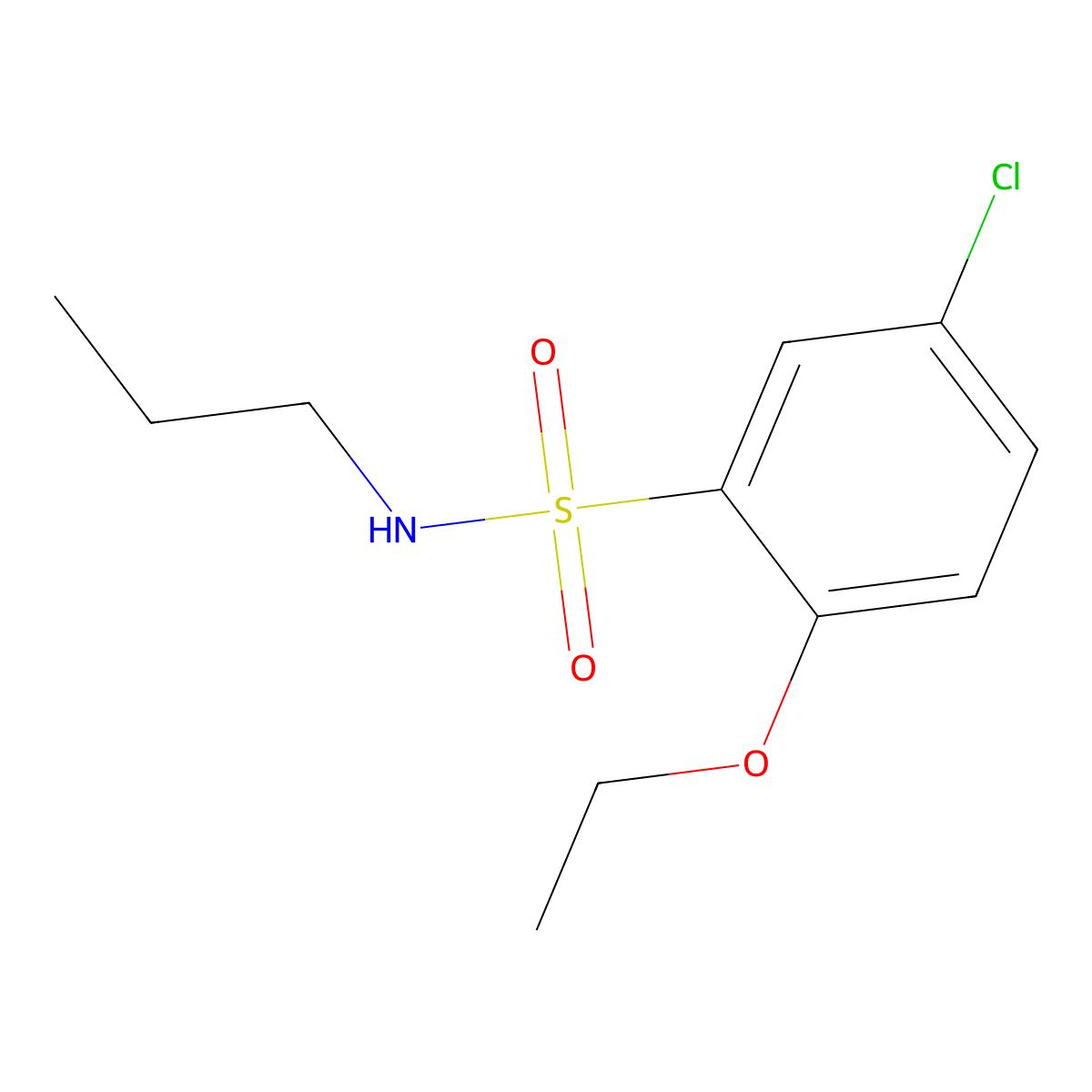 5-chloro-2-ethoxy-N-propylbenzenesulfonamide molecular structure, CAS 838893-41-7