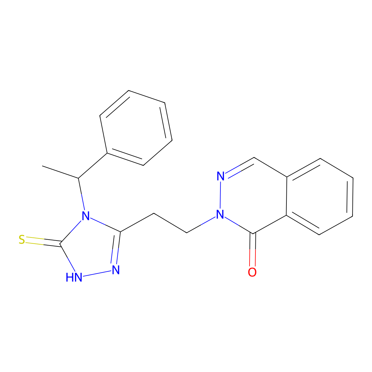 2-[2-[4-(1-phenylethyl)-5-sulfanylidene-1H-1,2,4-triazol-3-yl]ethyl]phthalazin-1-one molecular structure, CAS 838893-44-0
