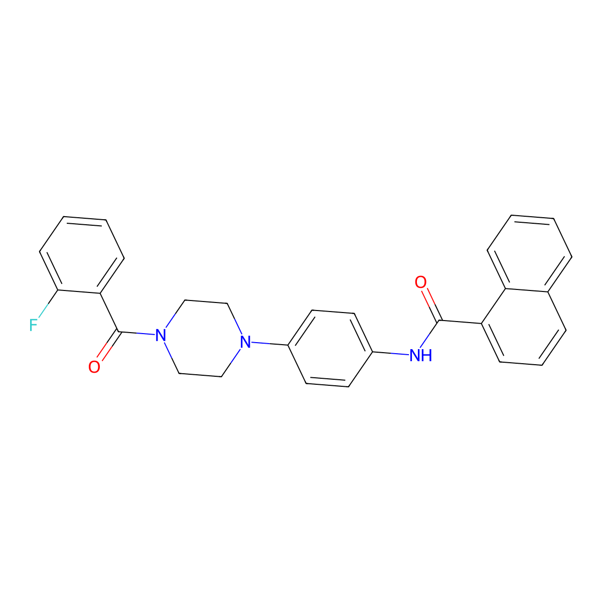 N-[4-[4-(2-fluorobenzoyl)piperazin-1-yl]phenyl]naphthalene-1-carboxamide molecular structure, CAS 838893-48-4