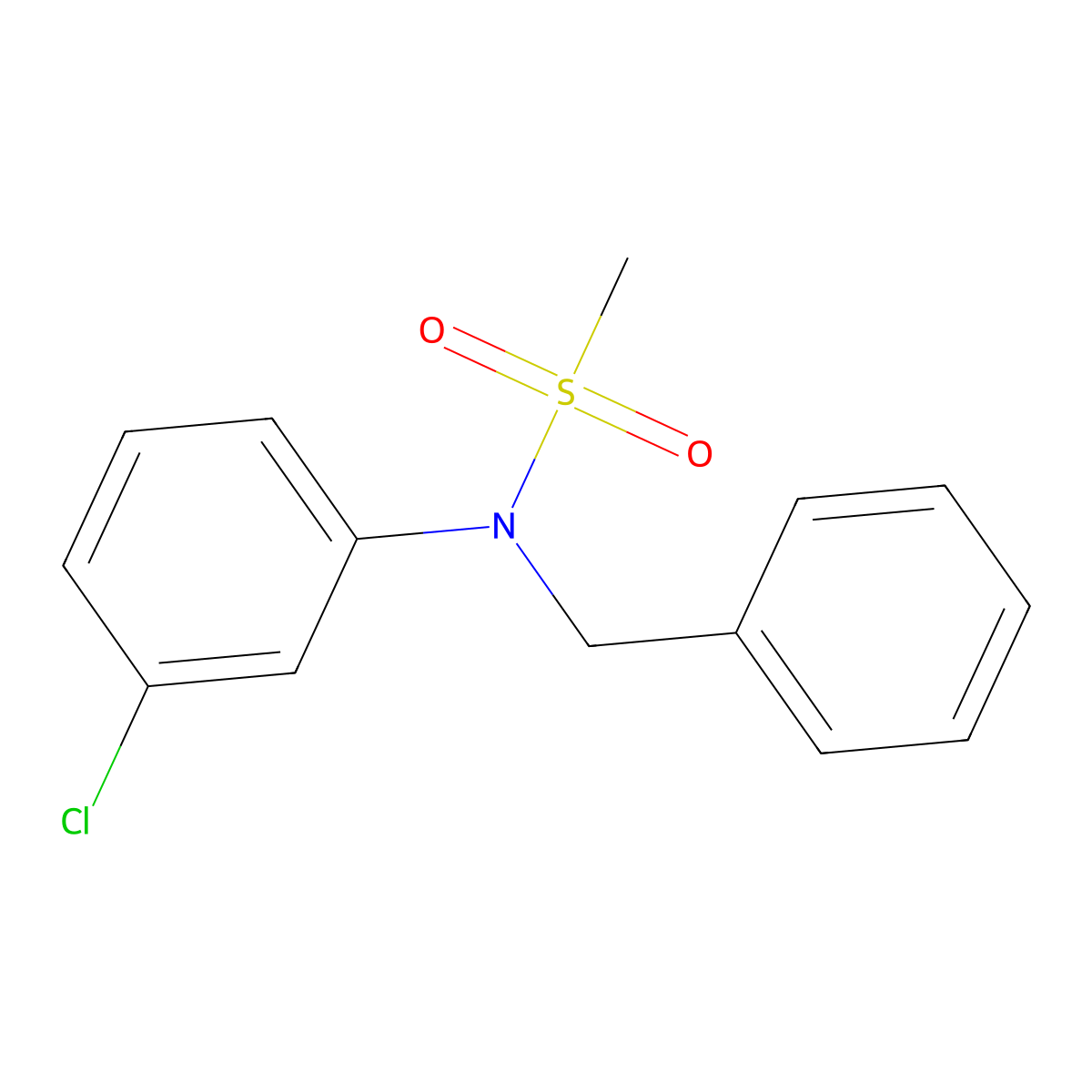 N-benzyl-N-(3-chlorophenyl)methanesulfonamide molecular structure, CAS 838893-52-0
