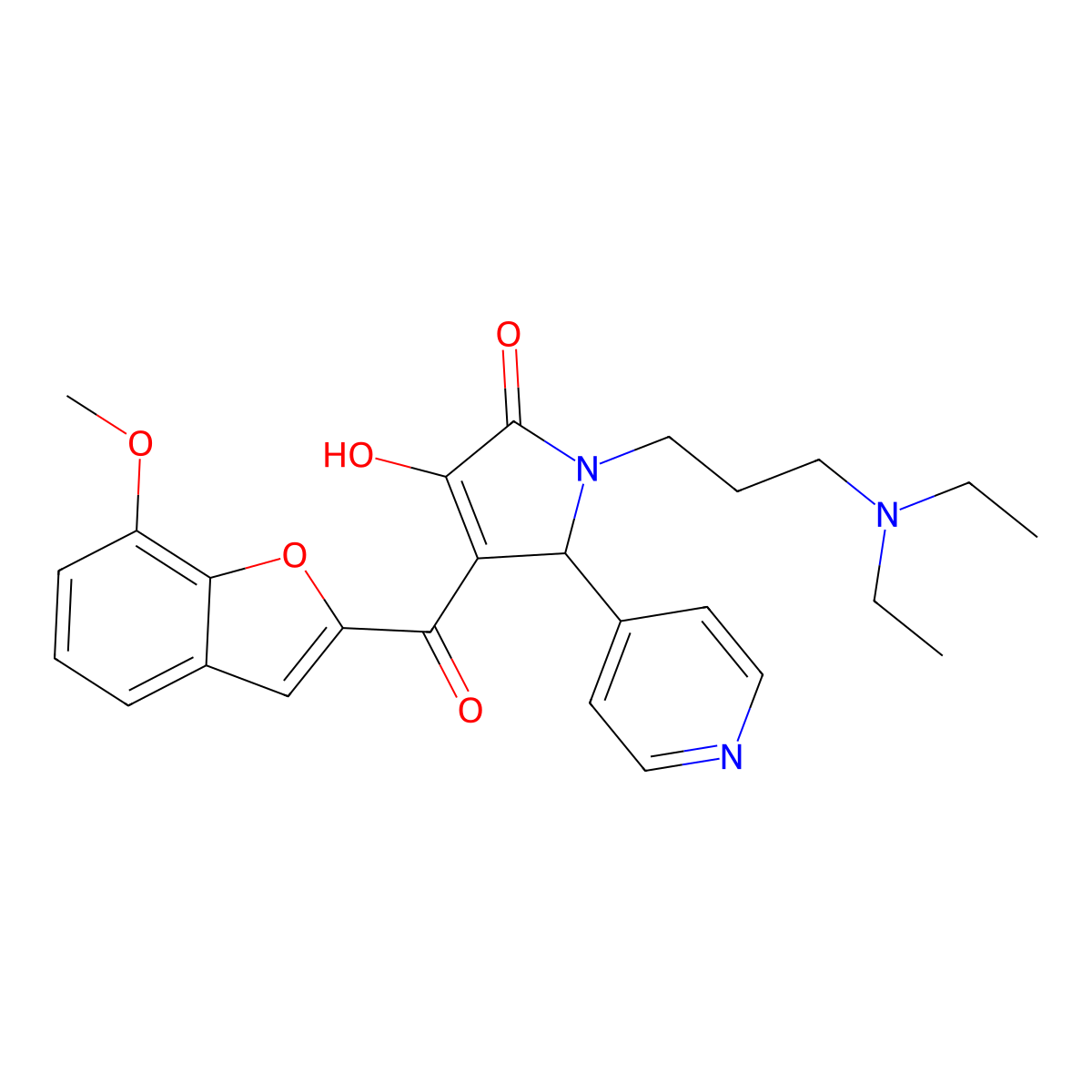 1-[3-(Diethylamino)propyl]-3-hydroxy-4-[(7-methoxybenzo[d]furan-2-yl)carbonyl]-5-(4-pyridyl)-3-pyrrolin-2-one molecular structure, CAS 838893-53-1