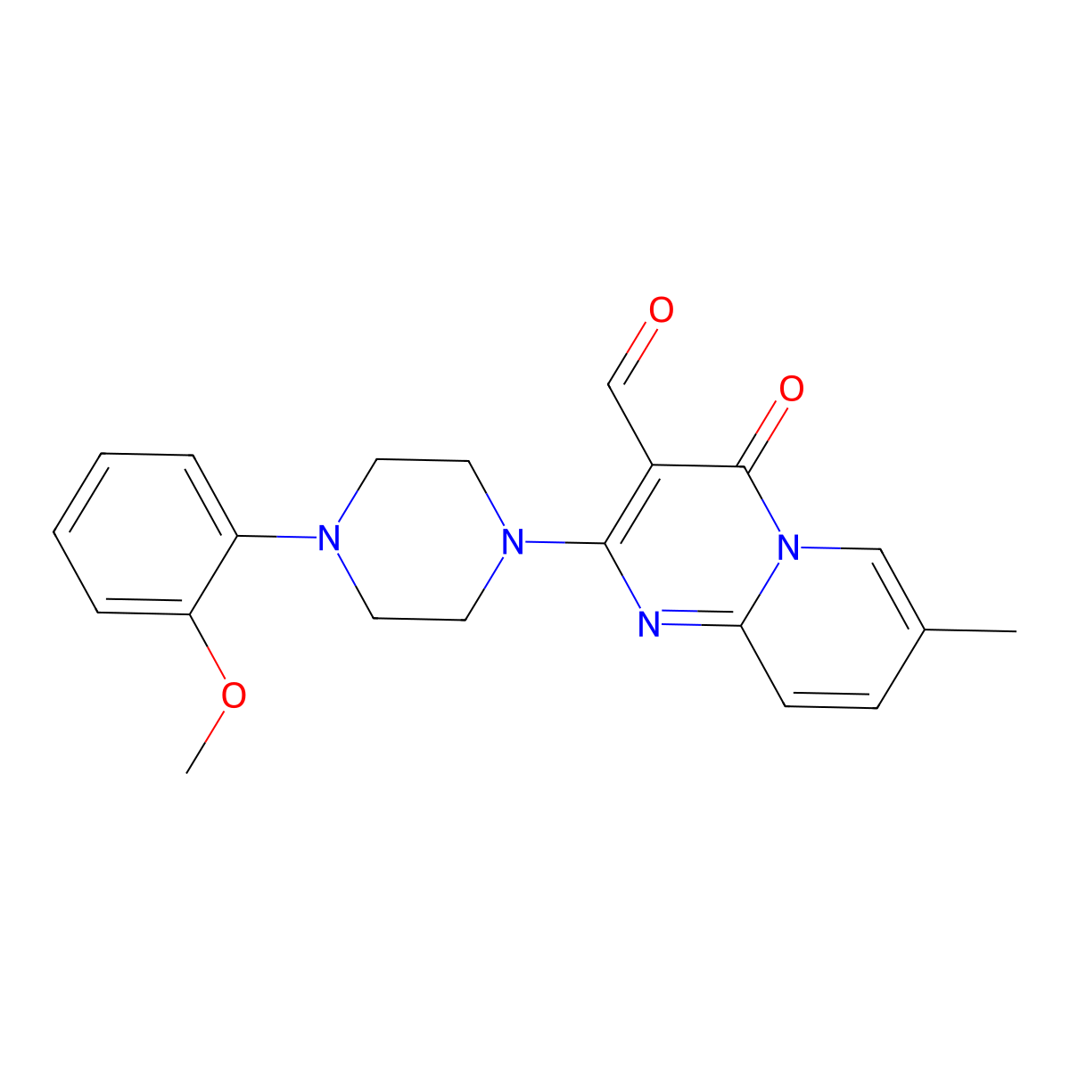 2-[4-(2-Methoxyphenyl)piperazin-1-yl]-7-methyl-4-oxopyrido[1,2-a]pyrimidine-3-carbaldehyde molecular structure, CAS 838893-69-9
