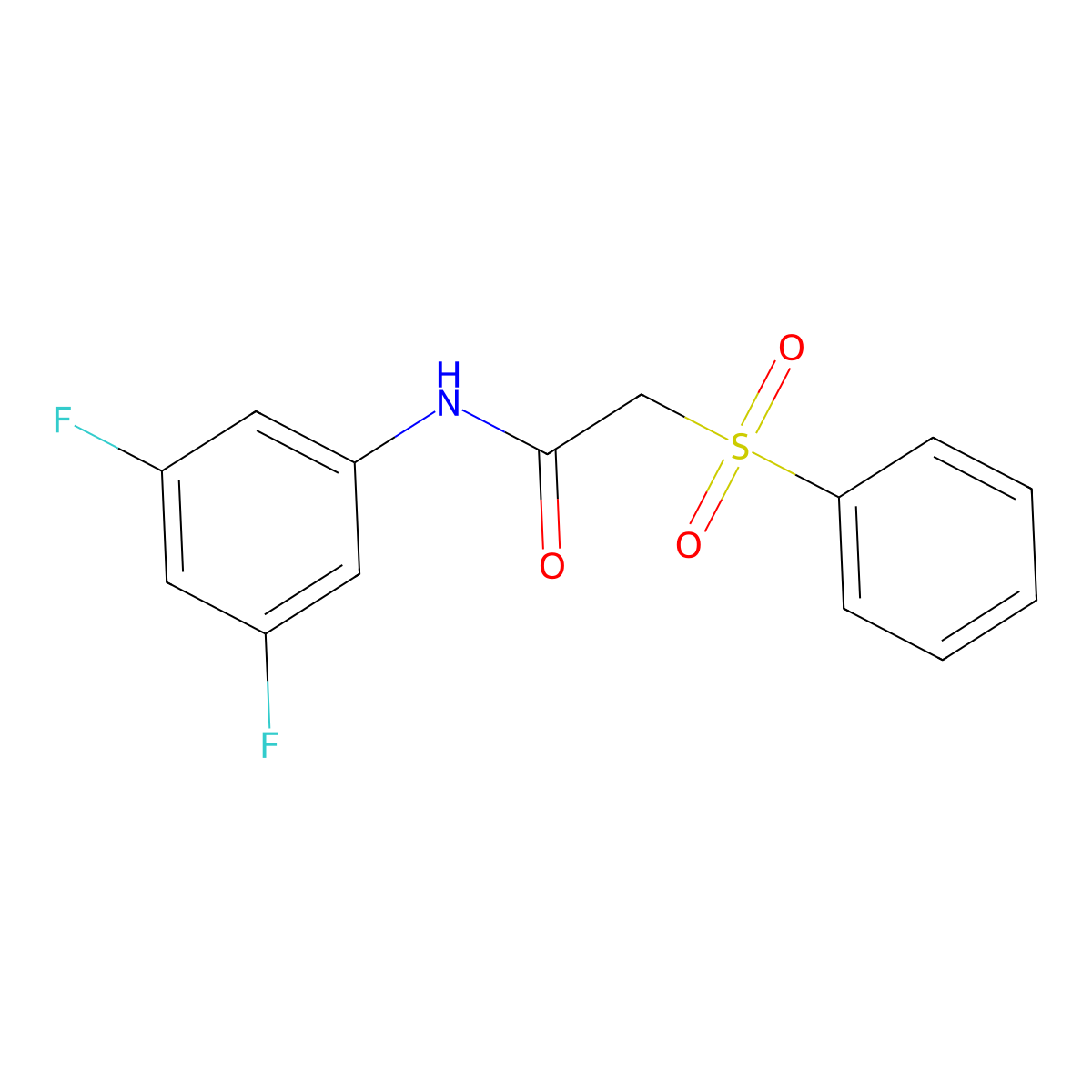 2-(benzenesulfonyl)-N-(3,5-difluorophenyl)acetamide molecular structure, CAS 838893-84-8