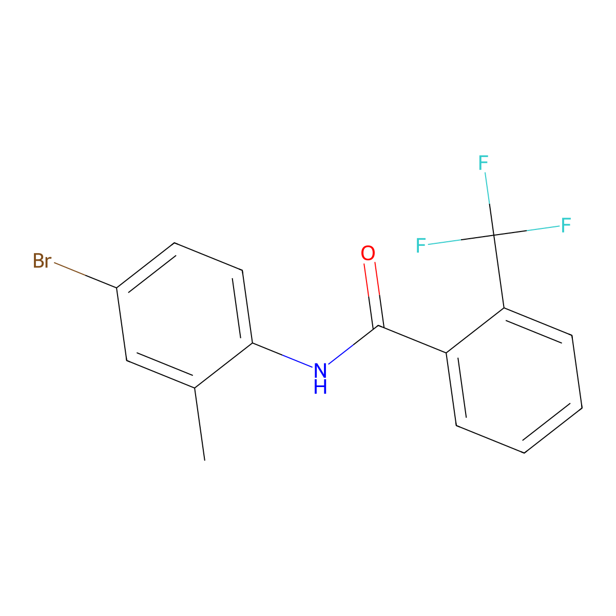 N-(4-bromo-2-methylphenyl)-2-(trifluoromethyl)benzamide molecular structure, CAS 838893-85-9