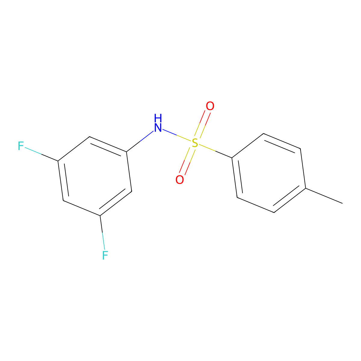 N-(3,5-difluorophenyl)-4-methylbenzenesulfonamide molecular structure, CAS 838893-89-3