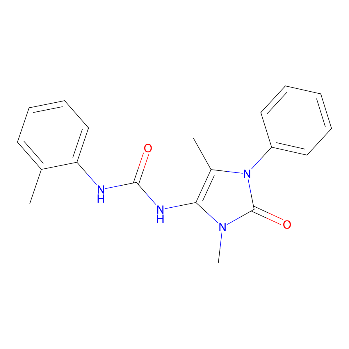 1-(3,5-Dimethyl-2-oxo-1-phenylimidazol-4-yl)-3-(2-methylphenyl)urea molecular structure, CAS 838893-91-7