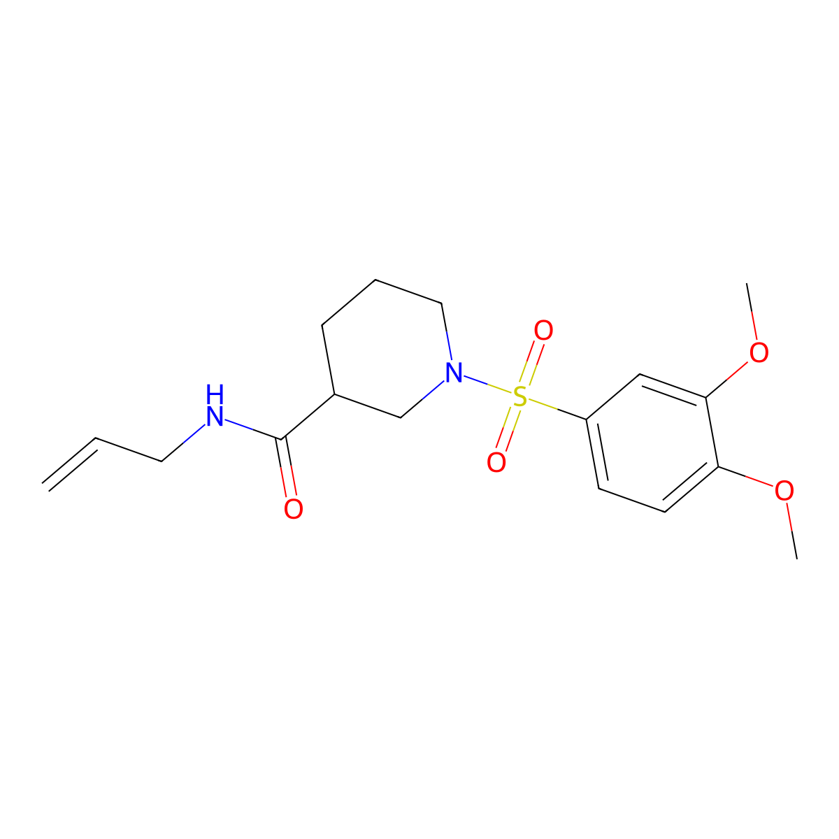 1-(3,4-dimethoxyphenyl)sulfonyl-N-prop-2-enylpiperidine-3-carboxamide molecular structure, CAS 838894-03-4