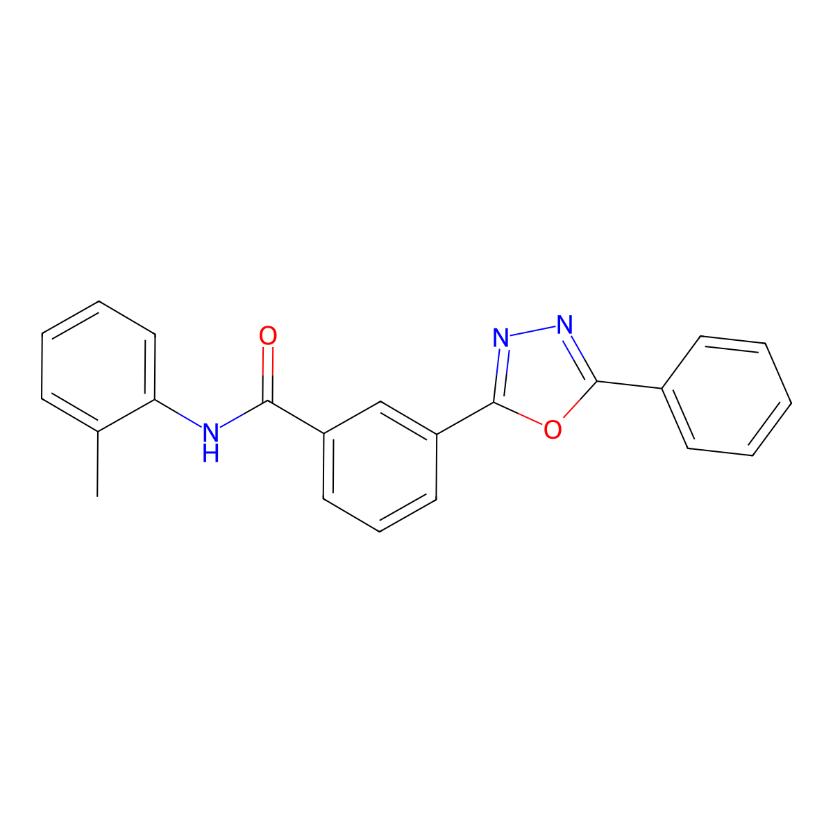 N-(2-methylphenyl)-3-(5-phenyl-1,3,4-oxadiazol-2-yl)benzamide molecular structure, CAS 838894-05-6