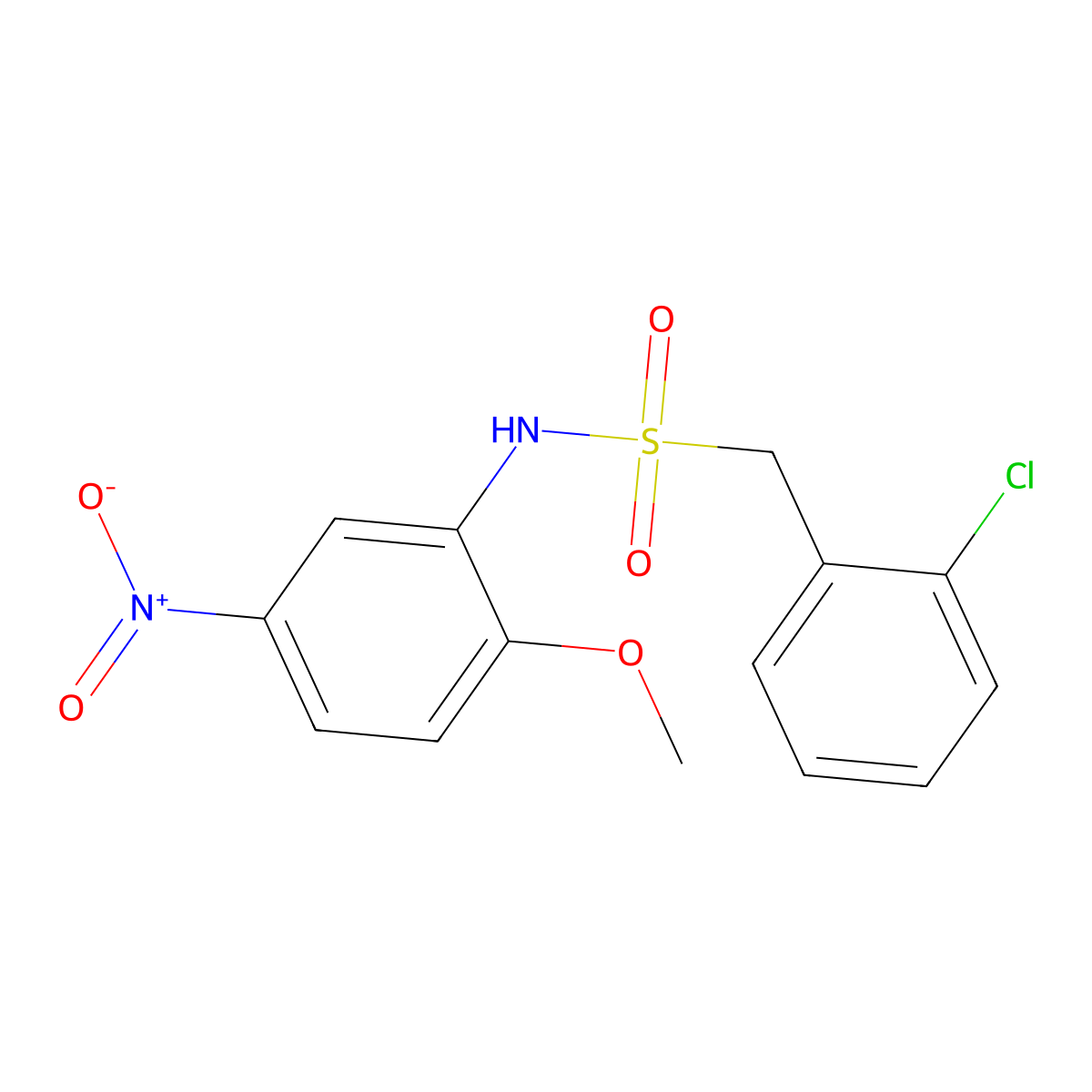 1-(2-chlorophenyl)-N-(2-methoxy-5-nitrophenyl)methanesulfonamide molecular structure, CAS 838894-24-9