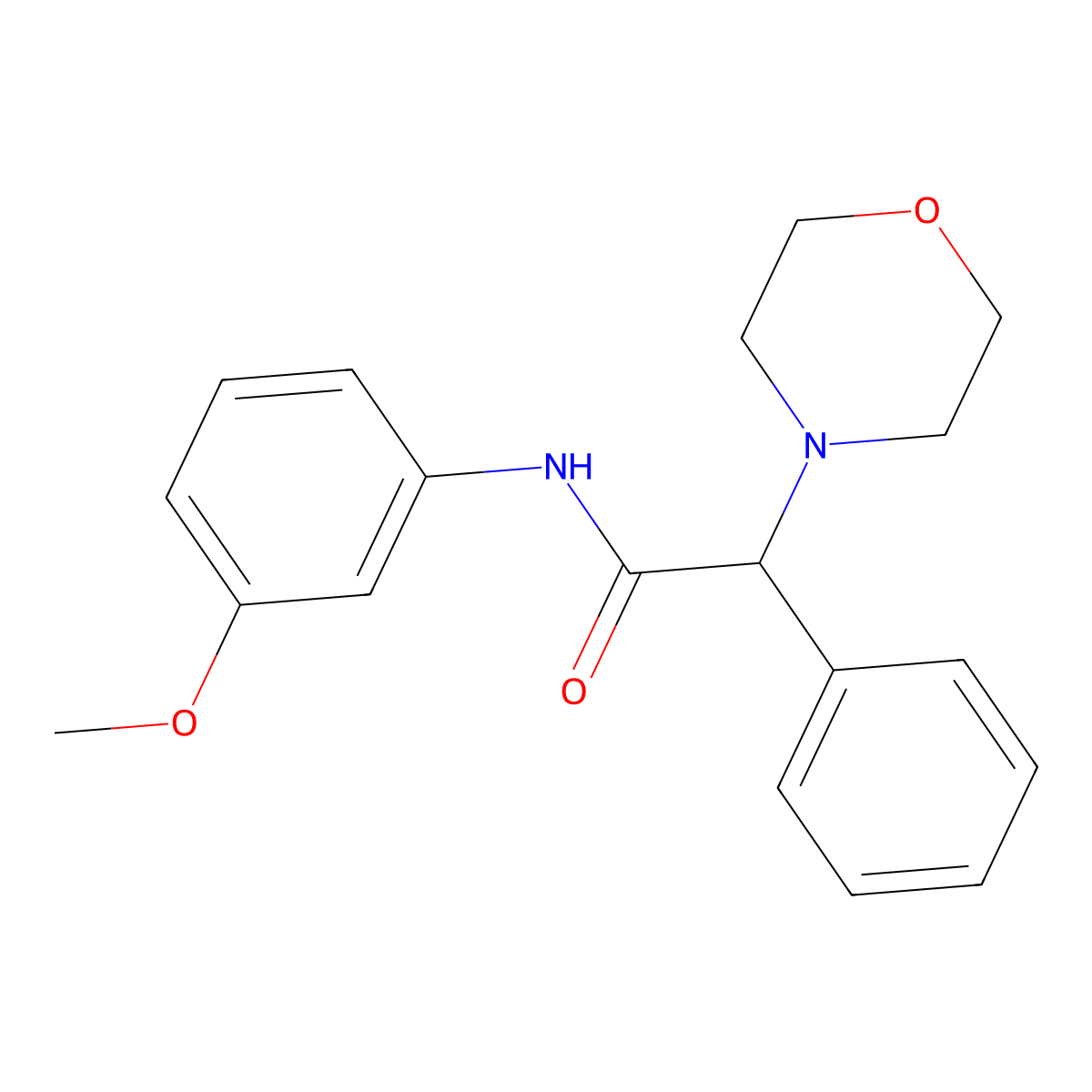 N-(3-methoxyphenyl)-2-morpholin-4-yl-2-phenylacetamide molecular structure, CAS 838894-49-8