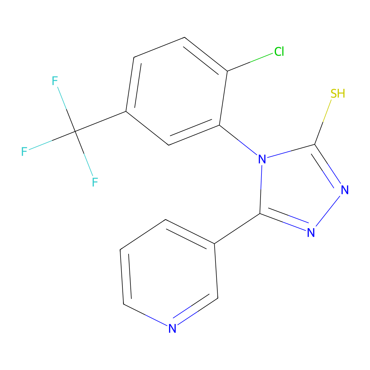 4-[2-chloro-5-(trifluoromethyl)phenyl]-3-pyridin-3-yl-1H-1,2,4-triazole-5-thione molecular structure, CAS 838894-53-4