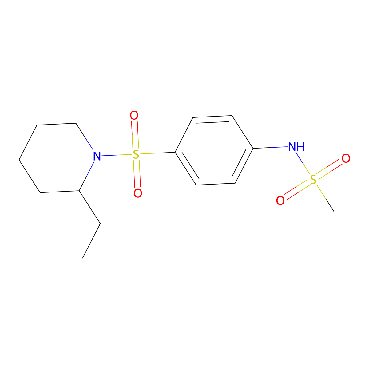 N-[4-(2-ethylpiperidin-1-yl)sulfonylphenyl]methanesulfonamide molecular structure, CAS 838894-60-3