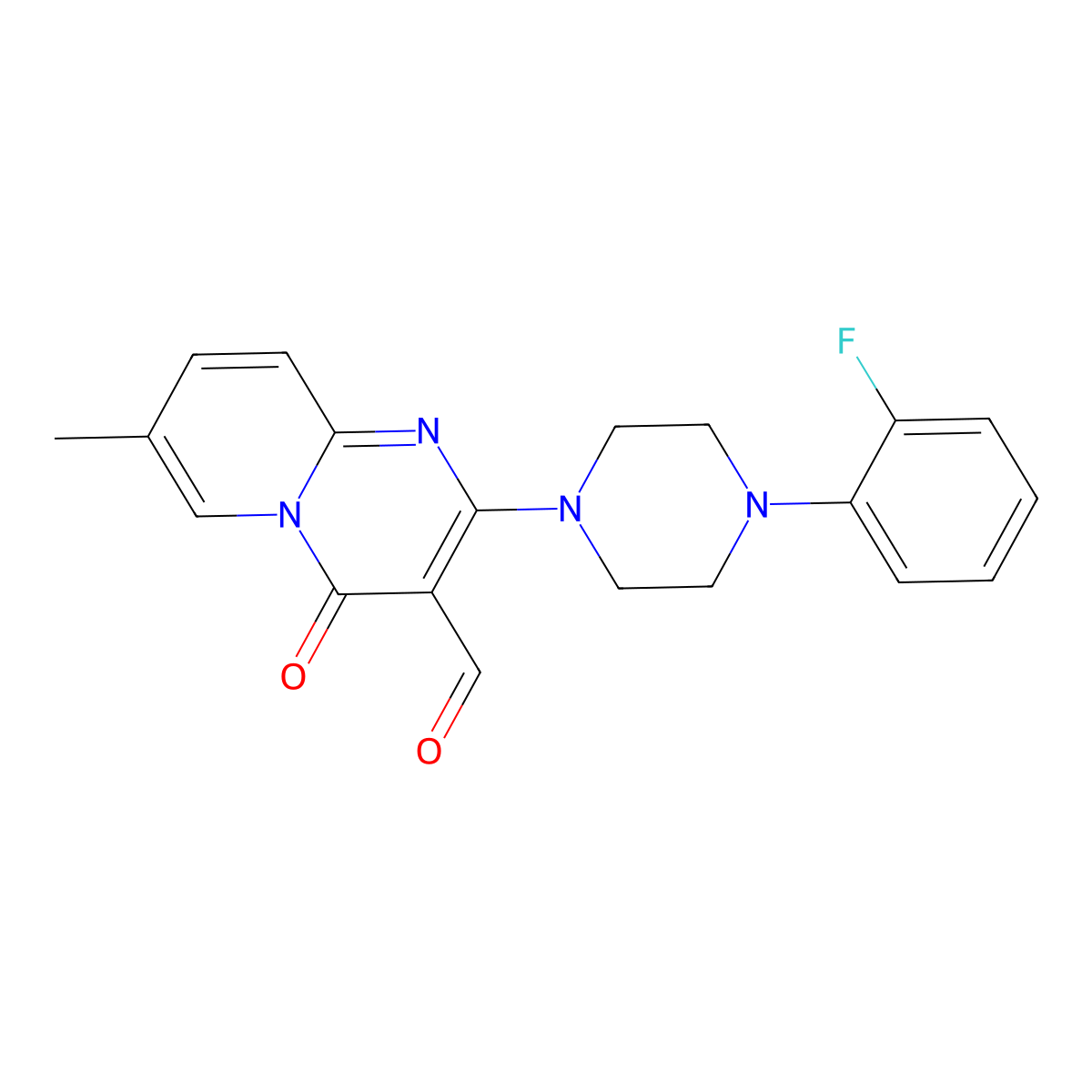 2-[4-(2-Fluorophenyl)piperazin-1-yl]-7-methyl-4-oxopyrido[1,2-a]pyrimidine-3-carbaldehyde molecular structure, CAS 838894-62-5