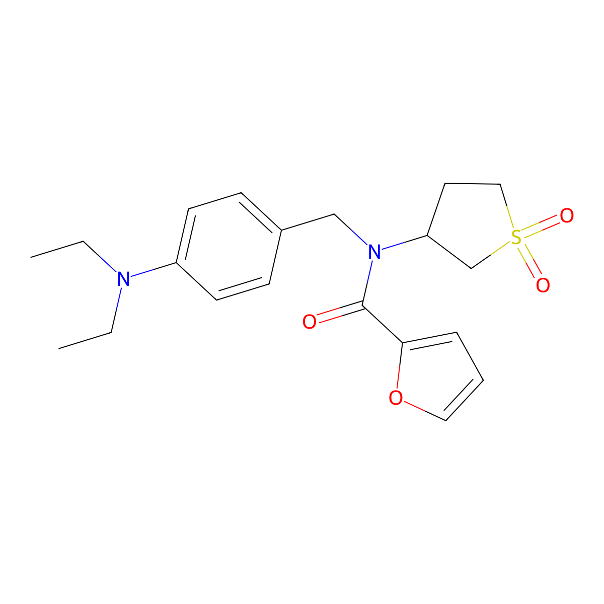 N-[4-(diethylamino)benzyl]-N-(1,1-dioxidotetrahydrothiophen-3-yl)furan-2-carboxamide molecular structure, CAS 838894-93-2