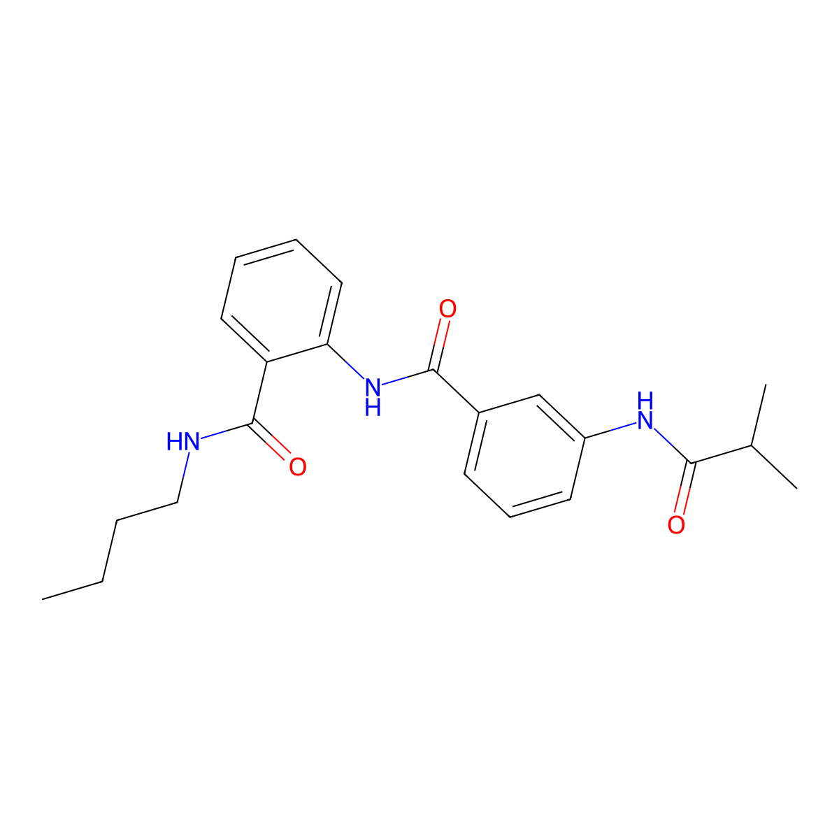 N-butyl-2-[[3-(2-methylpropanoylamino)benzoyl]amino]benzamide molecular structure, CAS 838895-08-2