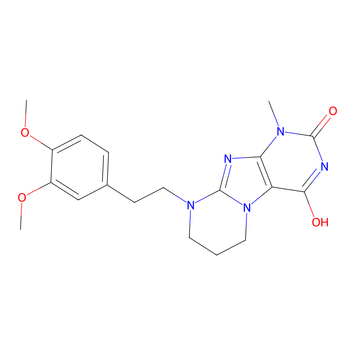 9-[2-(3,4-dimethoxyphenyl)ethyl]-1-methyl-7,8-dihydro-6H-purino[7,8-a]pyrimidine-2,4-dione molecular structure, CAS 838895-11-7