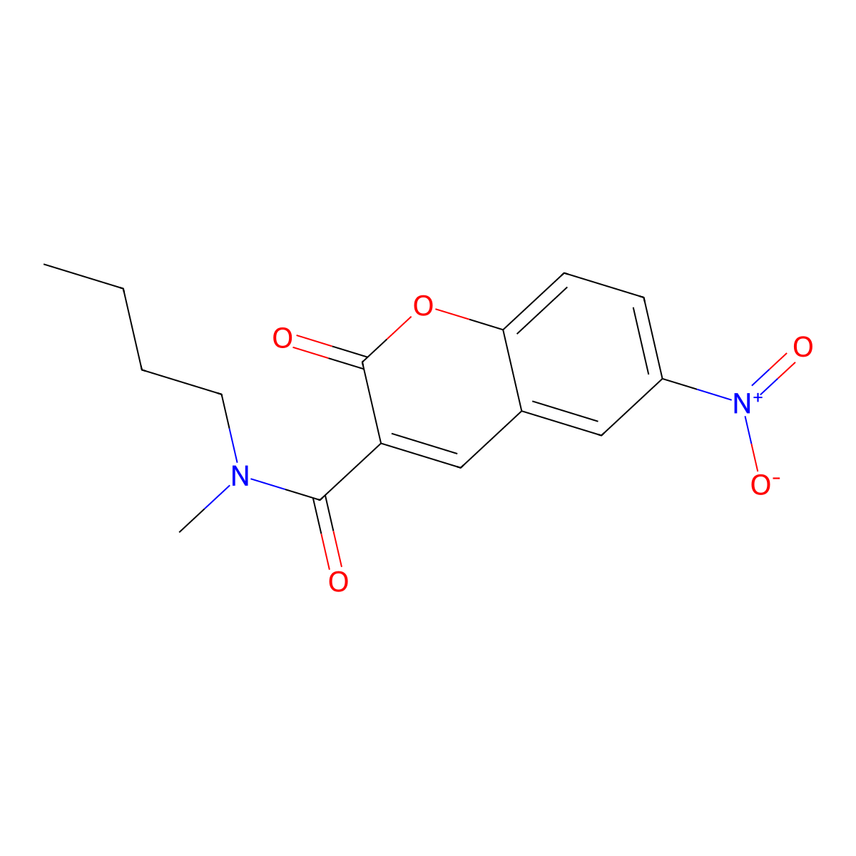 N-butyl-N-methyl-6-nitro-2-oxo-2H-chromene-3-carboxamide molecular structure, CAS 838895-19-5
