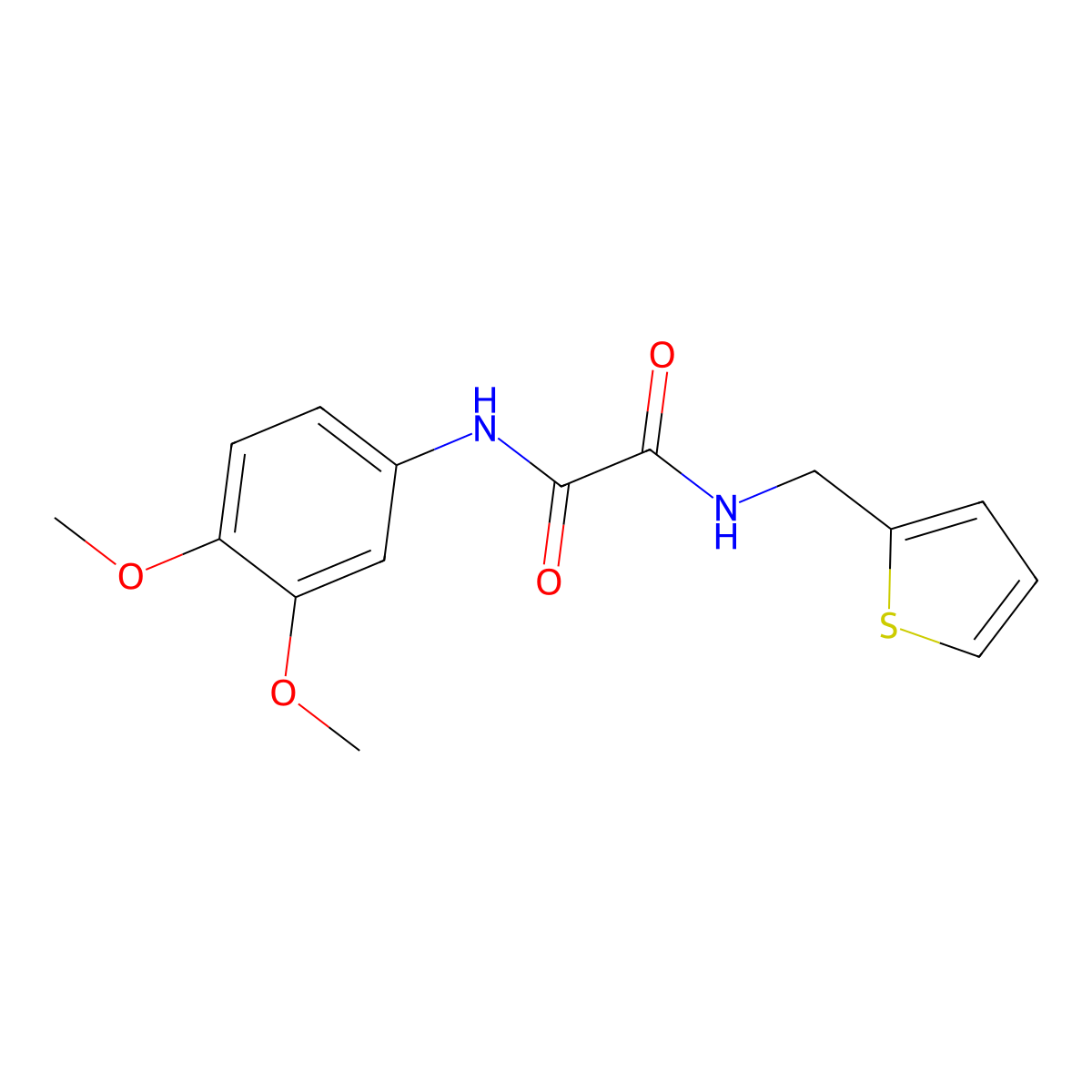N'-(3,4-dimethoxyphenyl)-N-(thiophen-2-ylmethyl)oxamide molecular structure, CAS 838895-24-2