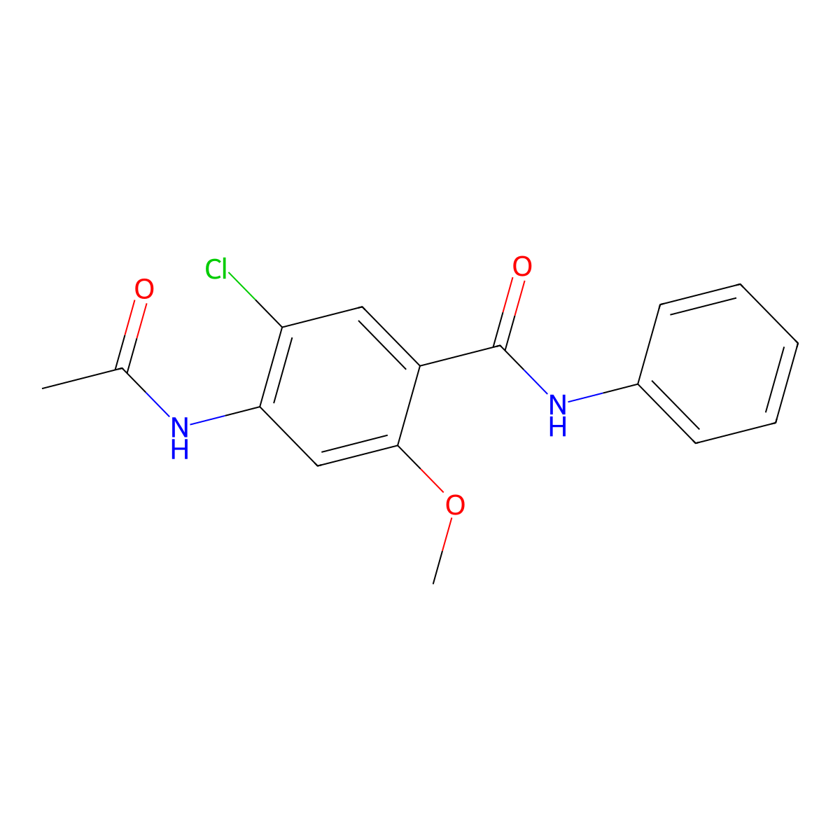 4-acetamido-5-chloro-2-methoxy-N-phenylbenzamide molecular structure, CAS 838895-31-1