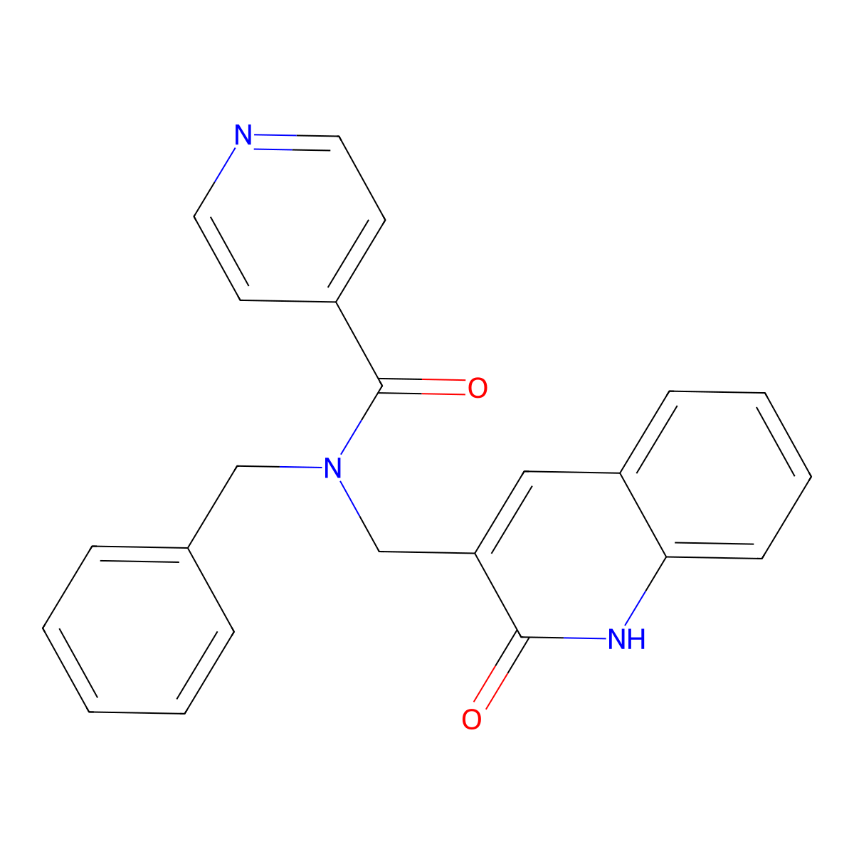 N-benzyl-N-[(2-oxo-1H-quinolin-3-yl)methyl]pyridine-4-carboxamide molecular structure, CAS 838895-35-5