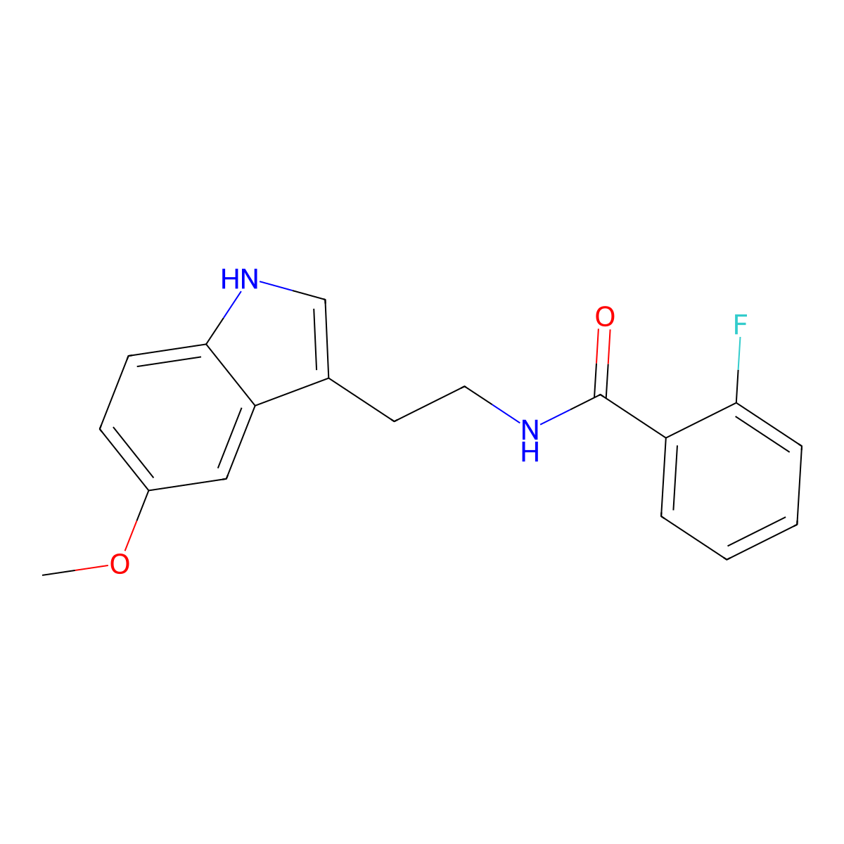 2-fluoro-N-[2-(5-methoxy-1H-indol-3-yl)ethyl]benzamide molecular structure, CAS 838895-43-5