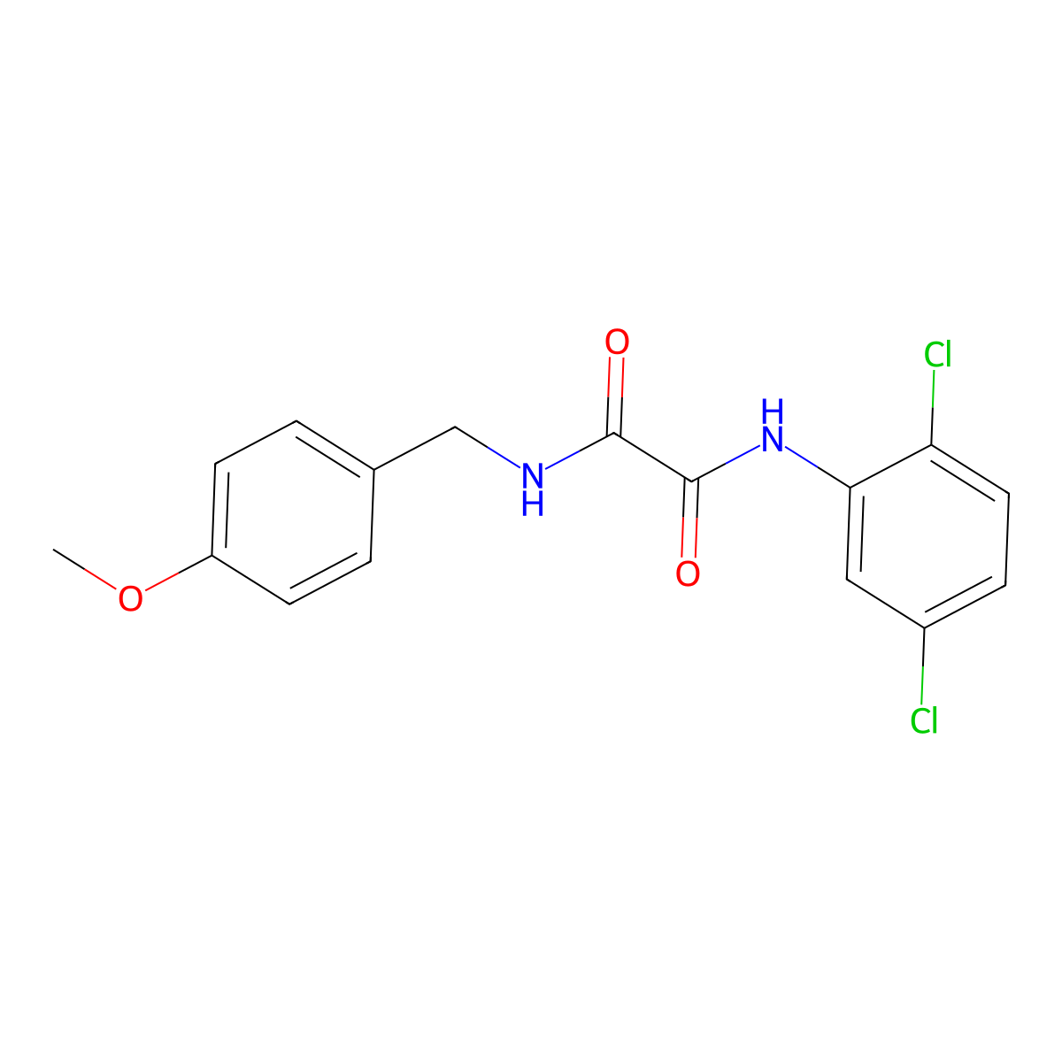 N'-(2,5-dichlorophenyl)-N-[(4-methoxyphenyl)methyl]oxamide molecular structure, CAS 838895-47-9