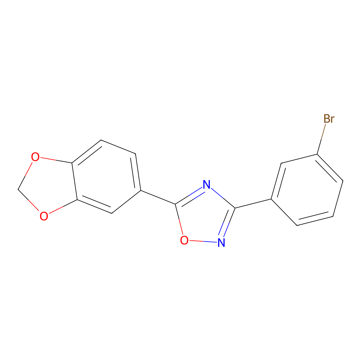 5-(1,3-Benzodioxol-5-yl)-3-(3-bromophenyl)-1,2,4-oxadiazole molecular structure, CAS 838895-63-9