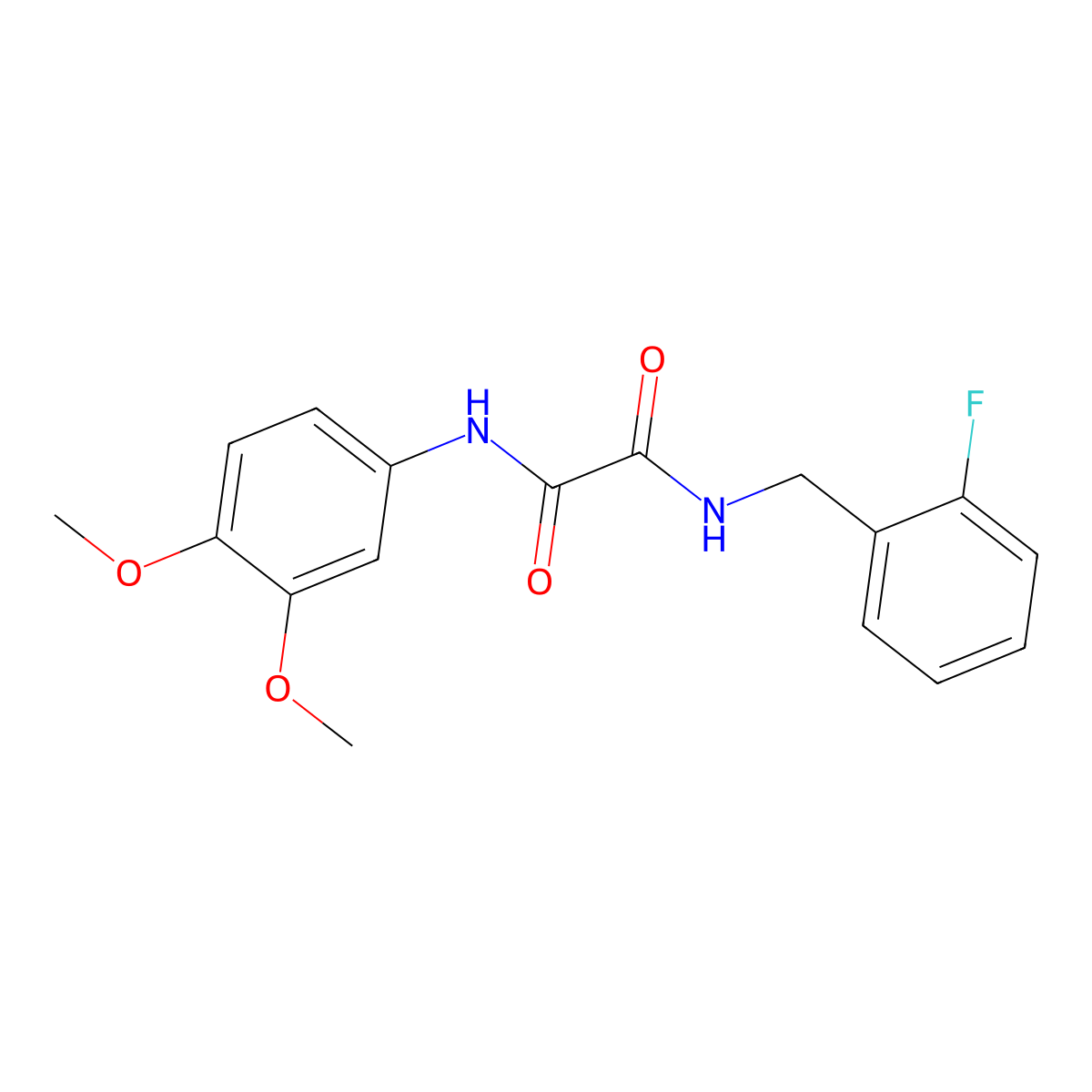 N1-(3,4-dimethoxyphenyl)-N2-(2-fluorobenzyl)oxalamide molecular structure, CAS 838896-10-9