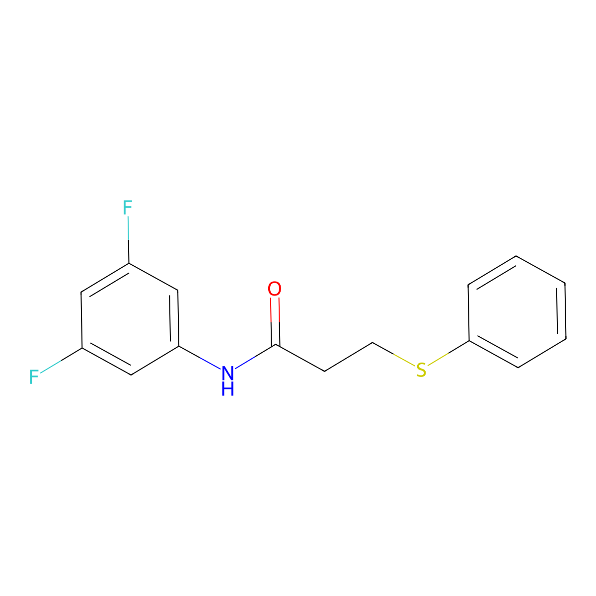 N-(3,5-difluorophenyl)-3-(phenylsulfanyl)propanamide molecular structure, CAS 838896-25-6