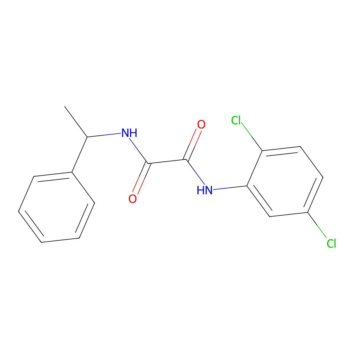 N-(2,5-dichlorophenyl)-N'-(1-phenylethyl)oxamide molecular structure, CAS 838896-53-0