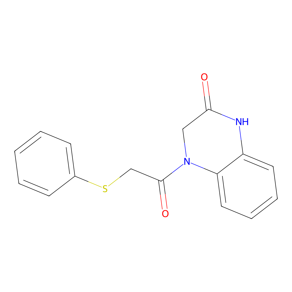 4-(2-(phenylthio)acetyl)-3,4-dihydroquinoxalin-2(1H)-one molecular structure, CAS 838896-68-7