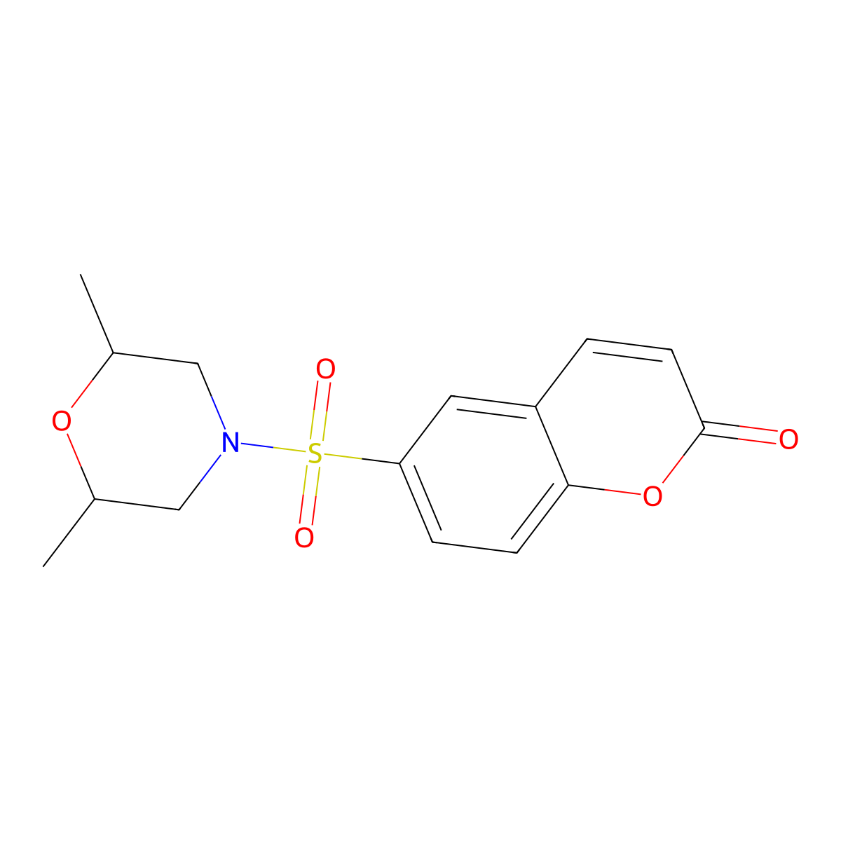 6-[(2,6-Dimethylmorpholin-4-yl)sulfonyl]chromen-2-one molecular structure, CAS 838896-76-7