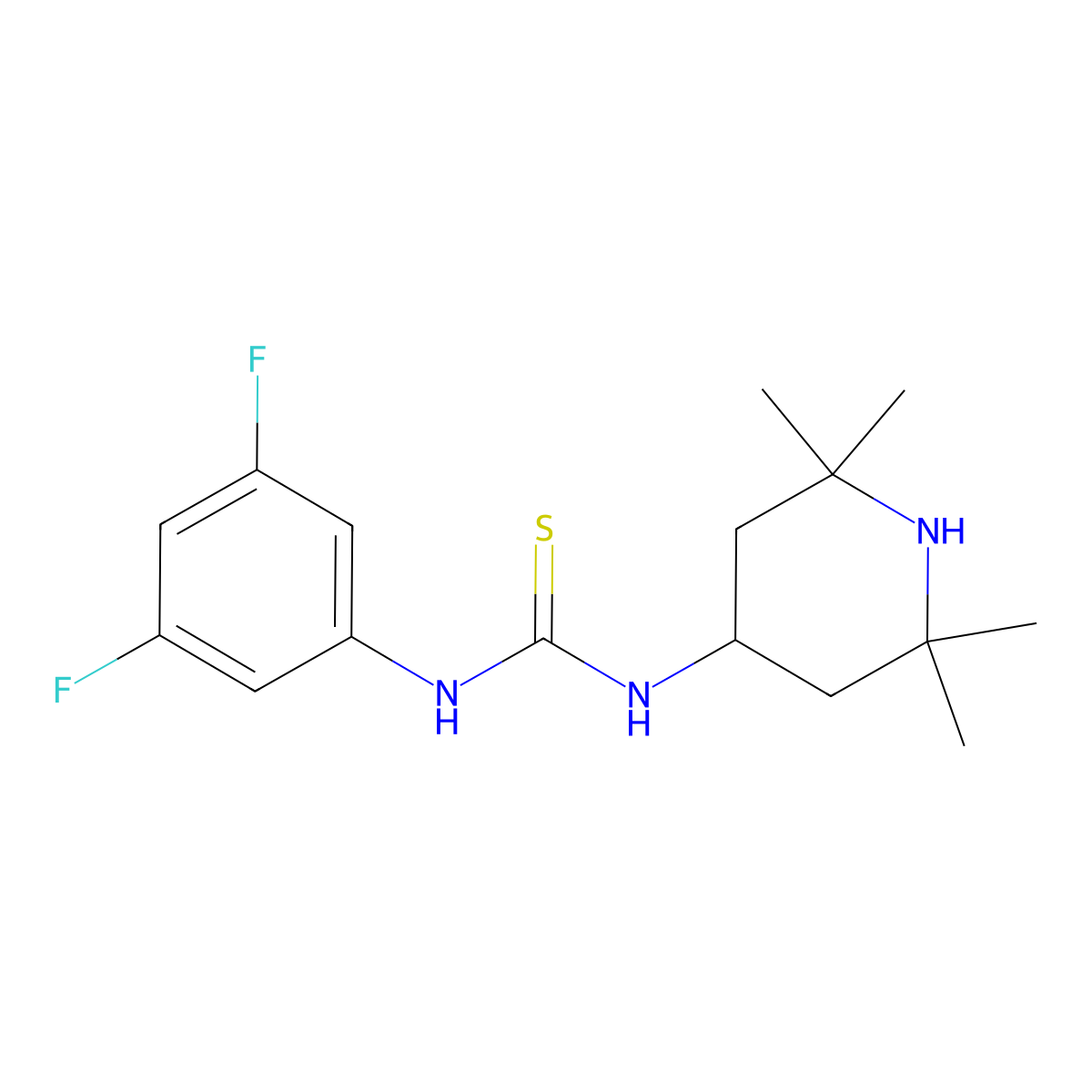 1-(3,5-Difluorophenyl)-3-(2,2,6,6-tetramethylpiperidin-4-yl)thiourea molecular structure, CAS 838896-82-5