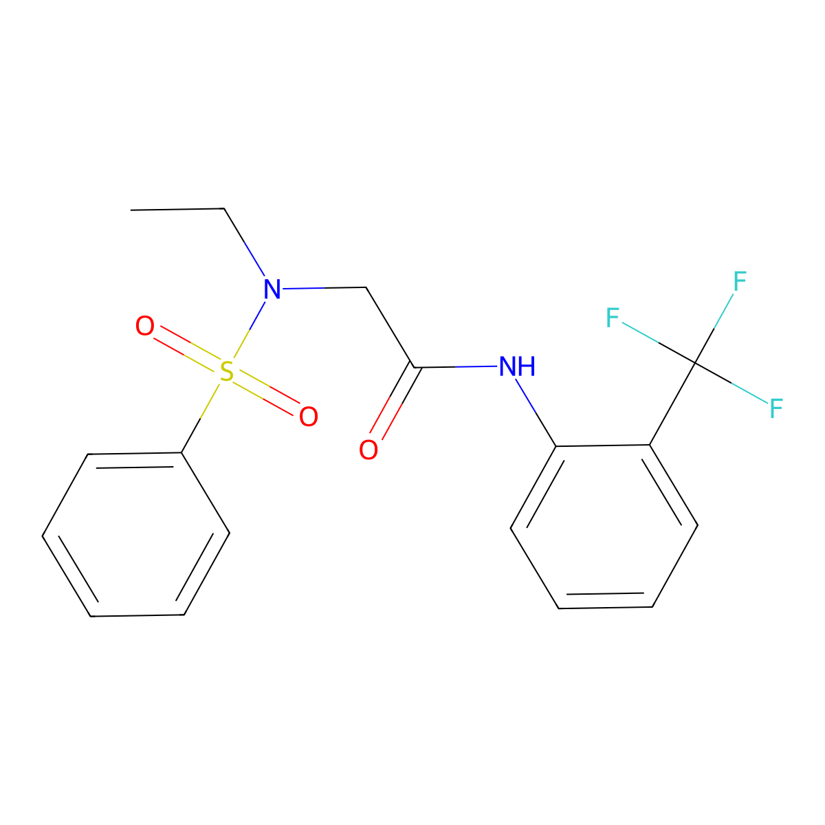 2-[benzenesulfonyl(ethyl)amino]-N-[2-(trifluoromethyl)phenyl]acetamide molecular structure, CAS 838896-88-1
