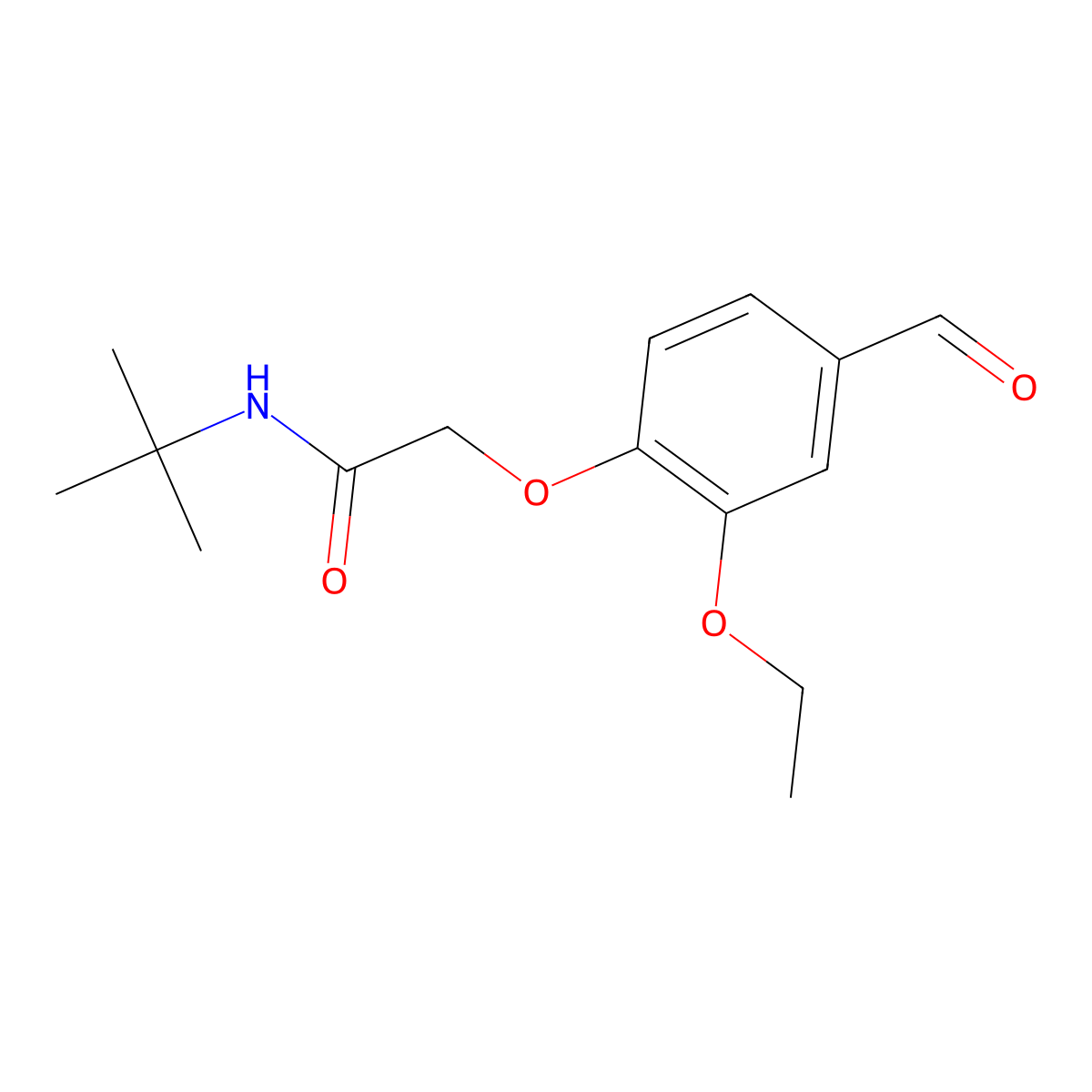 N-tert-butyl-2-(2-ethoxy-4-formylphenoxy)acetamide molecular structure, CAS 838897-01-1
