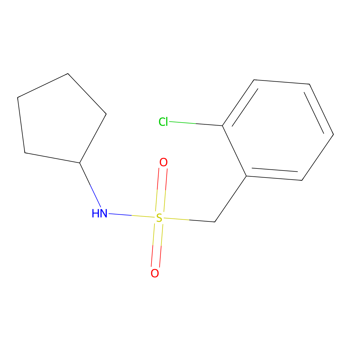 1-(2-chlorophenyl)-N-cyclopentylmethanesulfonamide molecular structure, CAS 838897-16-8