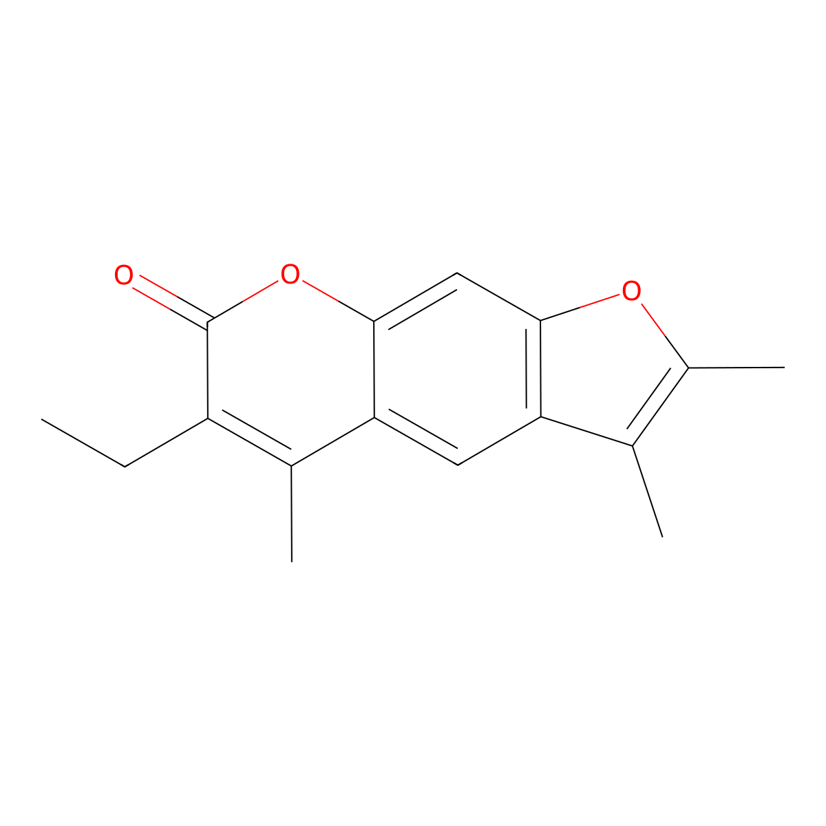 6-ethyl-2,3,5-trimethyl-7H-furo[3,2-g]chromen-7-one molecular structure, CAS 838897-34-0